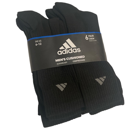 adidas Underwear & Socks Adidas Socks Black Mens Aeroready Compression Crew Cushioned